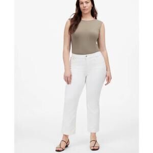 NWT Madewell Kick Out Crop Jeans in Pure White Size 33